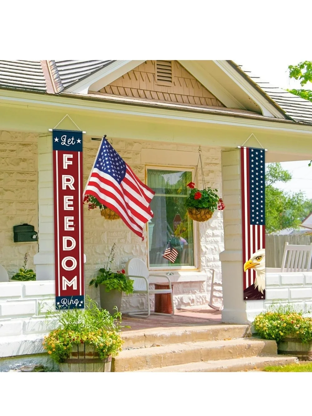 Patriotic Red, White & Blue 'Get Freedom' Banner Set